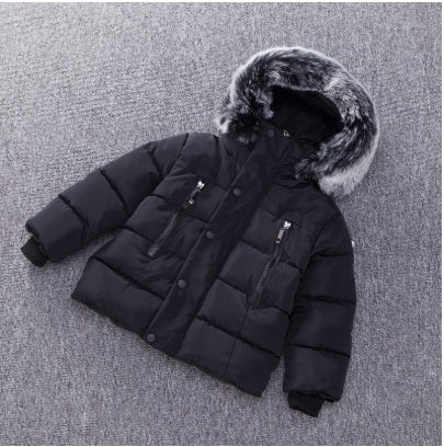 Kinder Winterjacke mit Pelz Kapuze