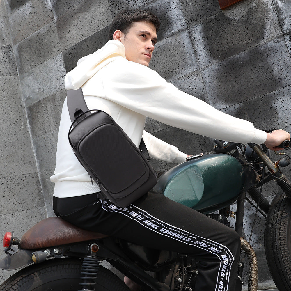 Herren Crossbody Umhängetasche mit USB-Ladefunktion