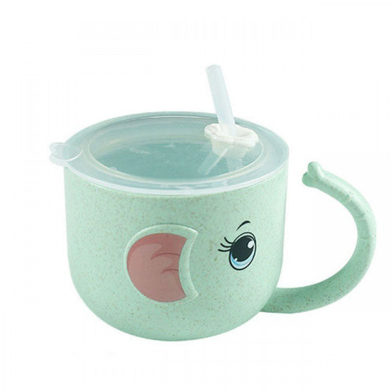 Kinder Becher aus Silikon mit Strohhalm