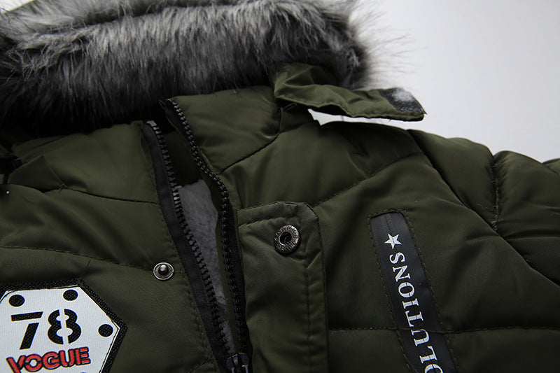 Jungen Kapuze Baumwolle Winter Jacke