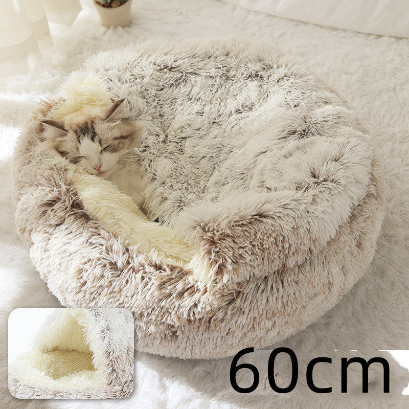 Flauschiges 2 in 1 Hunde- und Katzenbett