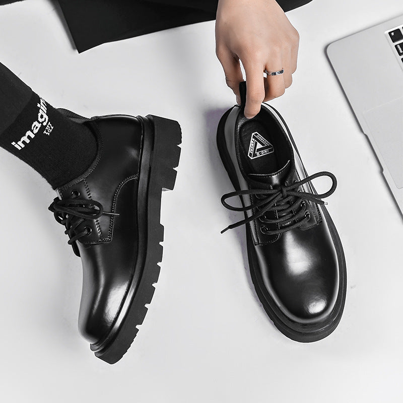 Herrenschuhe aus schwarzem Leder im britischen Stil Livello