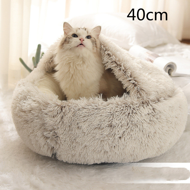 Flauschiges 2 in 1 Hunde- und Katzenbett