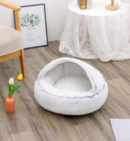 Flauschiges 2 in 1 Hunde- und Katzenbett