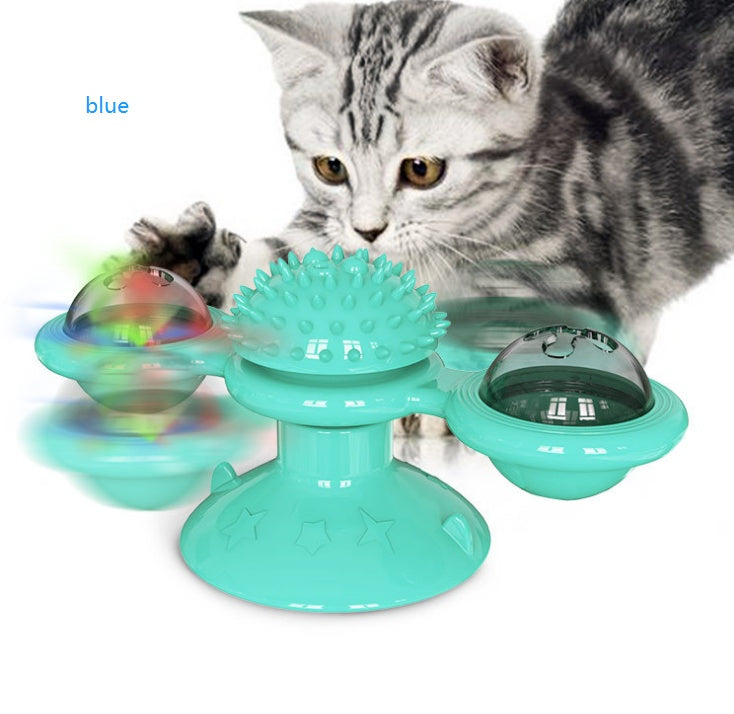 Rotierende Windmühle für Katzen, Multifunktionsspielzeug, Juckreiz, Kratzgerät, Zähne glänzend