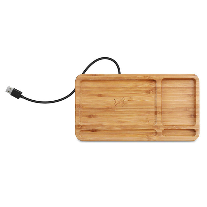 Kabellose Handy Ladestation aus Bambus Holz