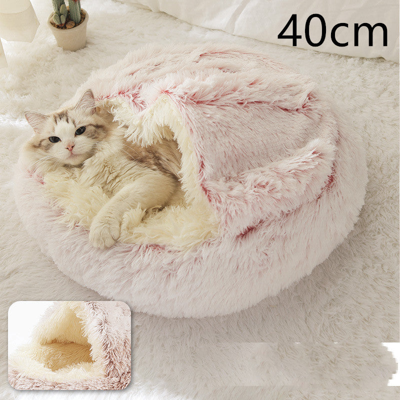 Flauschiges 2 in 1 Hunde- und Katzenbett