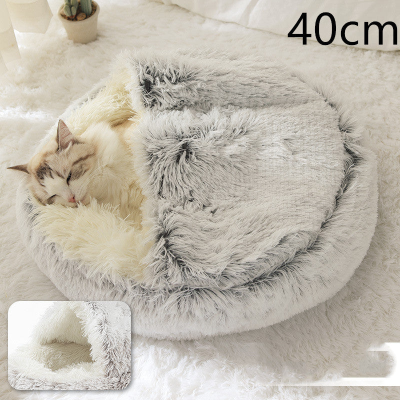 Flauschiges 2 in 1 Hunde- und Katzenbett