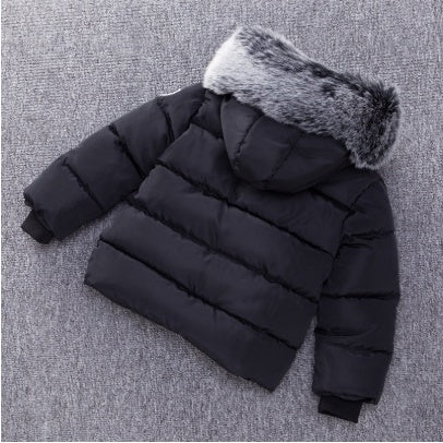 Kinder Winterjacke mit Pelz Kapuze