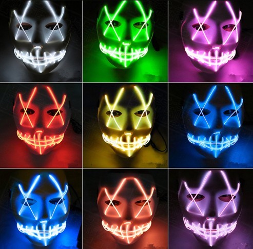 Halloween LED leuchtende Vollgesichtsmaske