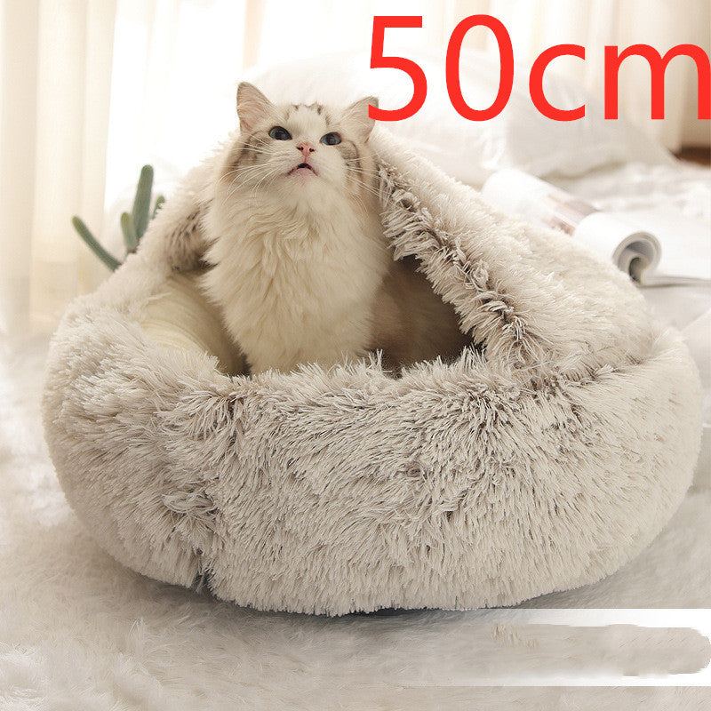 Flauschiges 2 in 1 Hunde- und Katzenbett