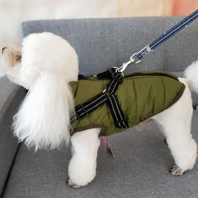 Wasserdichte Hundekleidung  - Winterhundemantel mit Geschirr