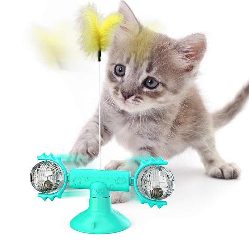 Rotierende Windmühle für Katzen, Multifunktionsspielzeug, Juckreiz, Kratzgerät, Zähne glänzend