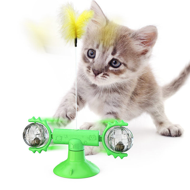 Rotierende Windmühle für Katzen, Multifunktionsspielzeug, Juckreiz, Kratzgerät, Zähne glänzend