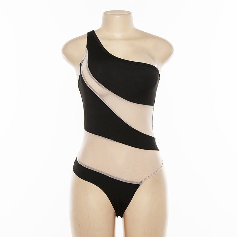 Einteiliger Damen-Badeanzug aus Mesh