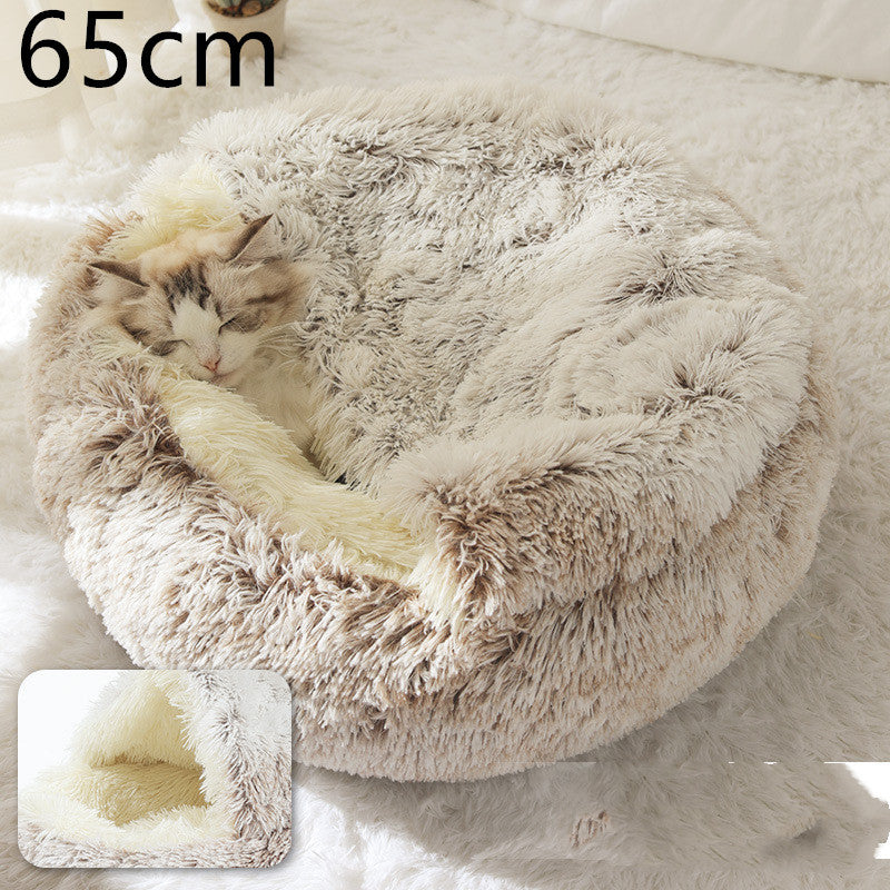Flauschiges 2 in 1 Hunde- und Katzenbett