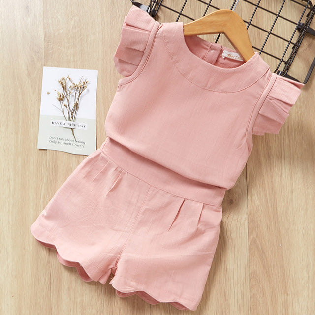 Mädchen Kinder T-Shirt und Shorts Anzug