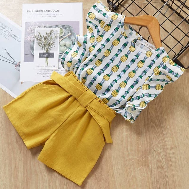 Mädchen Kinder T-Shirt und Shorts Anzug