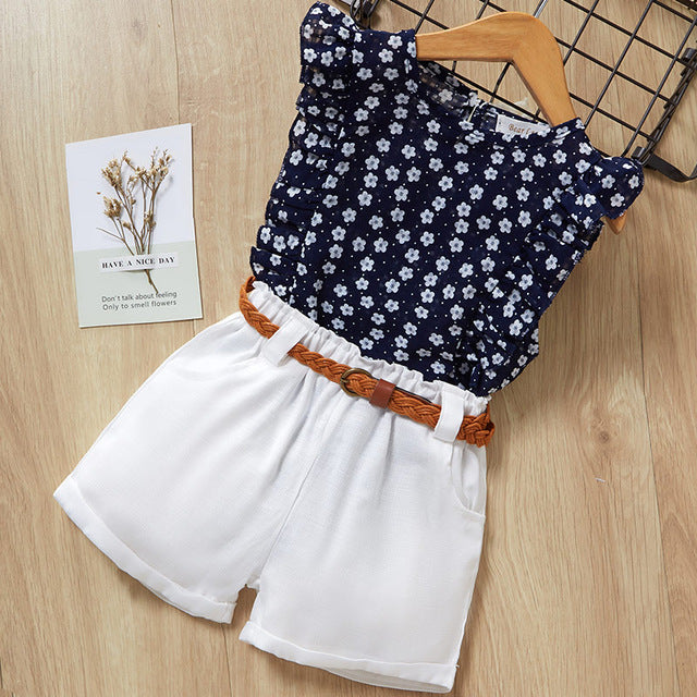 Mädchen Kinder T-Shirt und Shorts Anzug