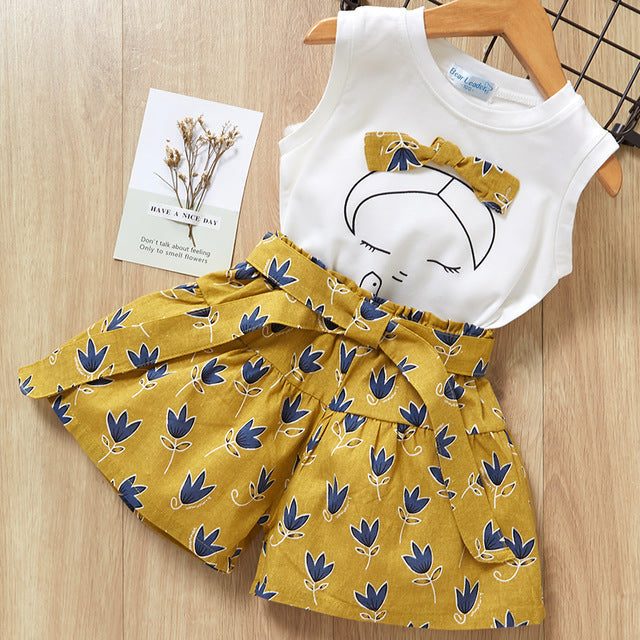 Mädchen Kinder T-Shirt und Shorts Anzug
