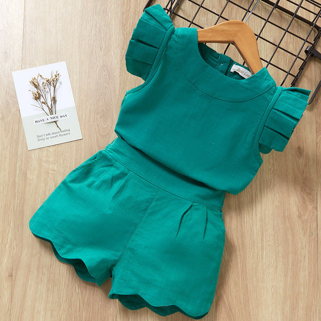 Mädchen Kinder T-Shirt und Shorts Anzug