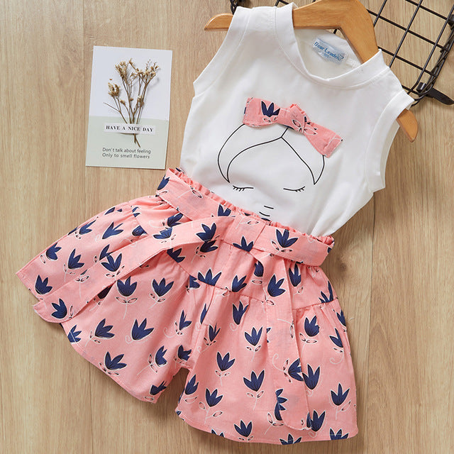 Mädchen Kinder T-Shirt und Shorts Anzug