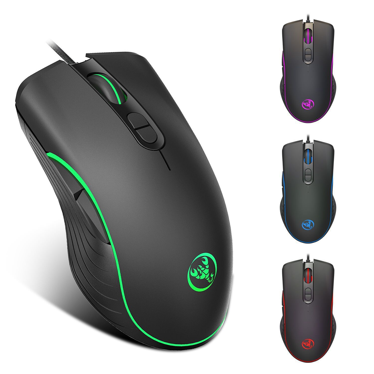 Leuchtende Gaming-Maus mit Kabel