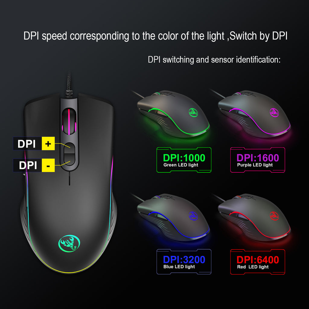 Leuchtende Gaming-Maus mit Kabel