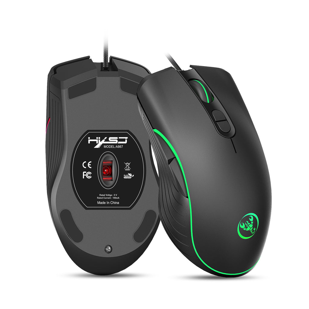 Leuchtende Gaming-Maus mit Kabel