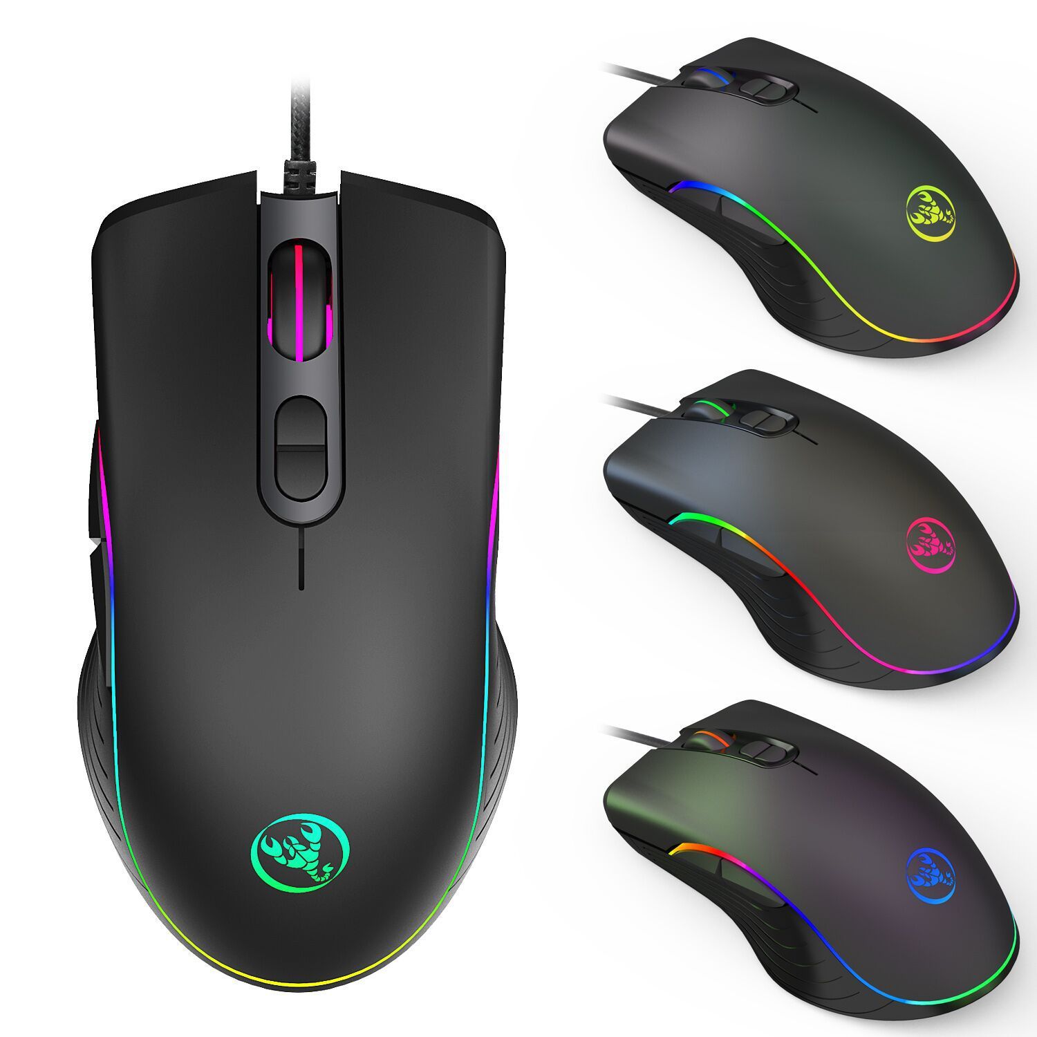 Leuchtende Gaming-Maus mit Kabel