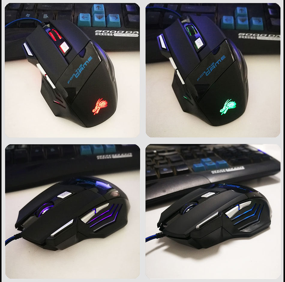 7-Taste Bunte Glowing USB Gaming Maus