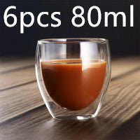 Doppelkaffeetasse aus Glas