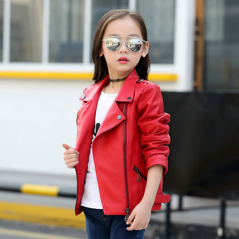 Mädchen Und Jungen Kinder Leder Jacken