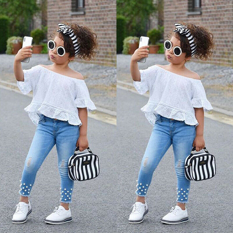 Stylische Mädchen Kinder Kleidungset