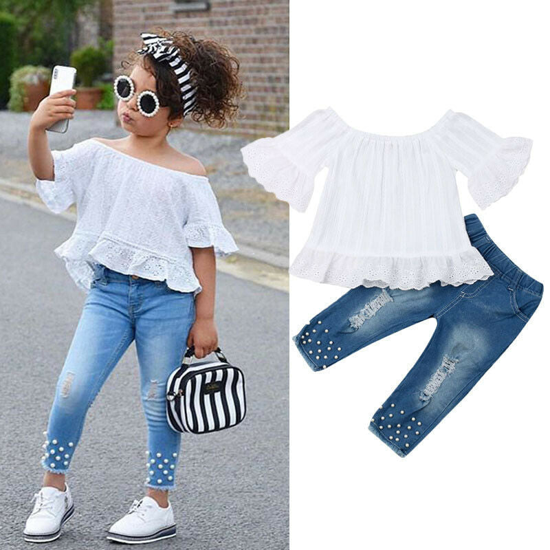 Stylische Mädchen Kinder Kleidungset