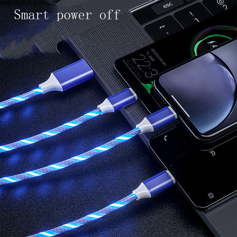 3 In 1 Lade Kabel LED Fliessende Licht