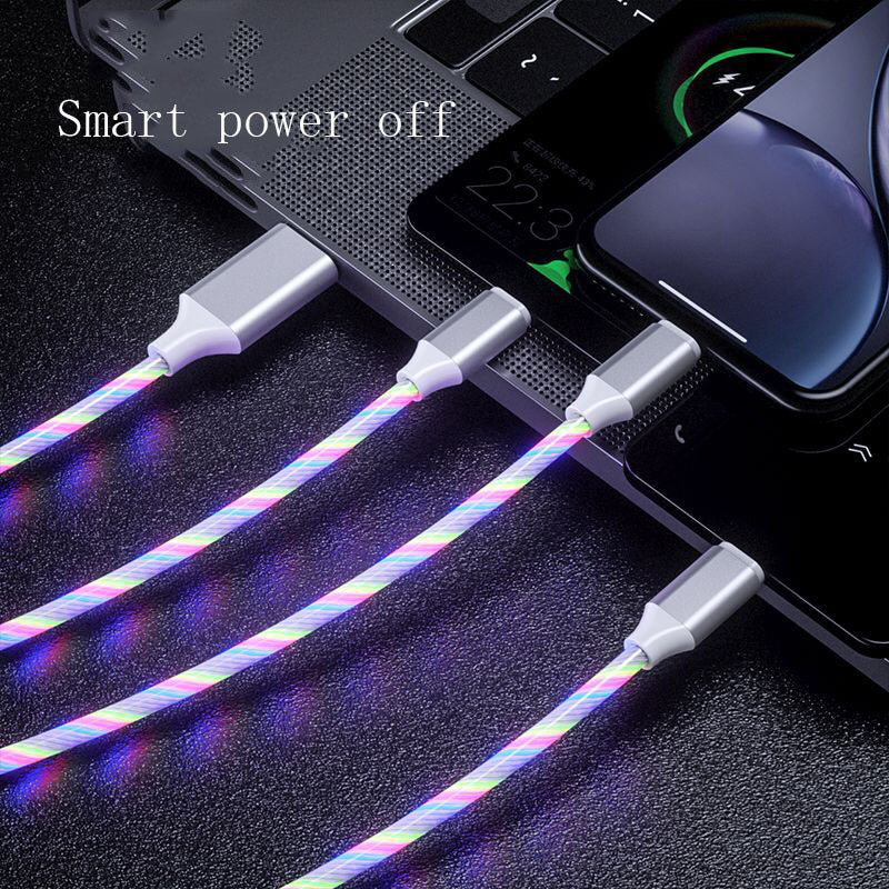3 In 1 Lade Kabel LED Fliessende Licht