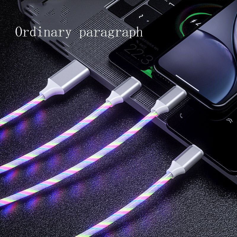 3 In 1 Lade Kabel LED Fliessende Licht