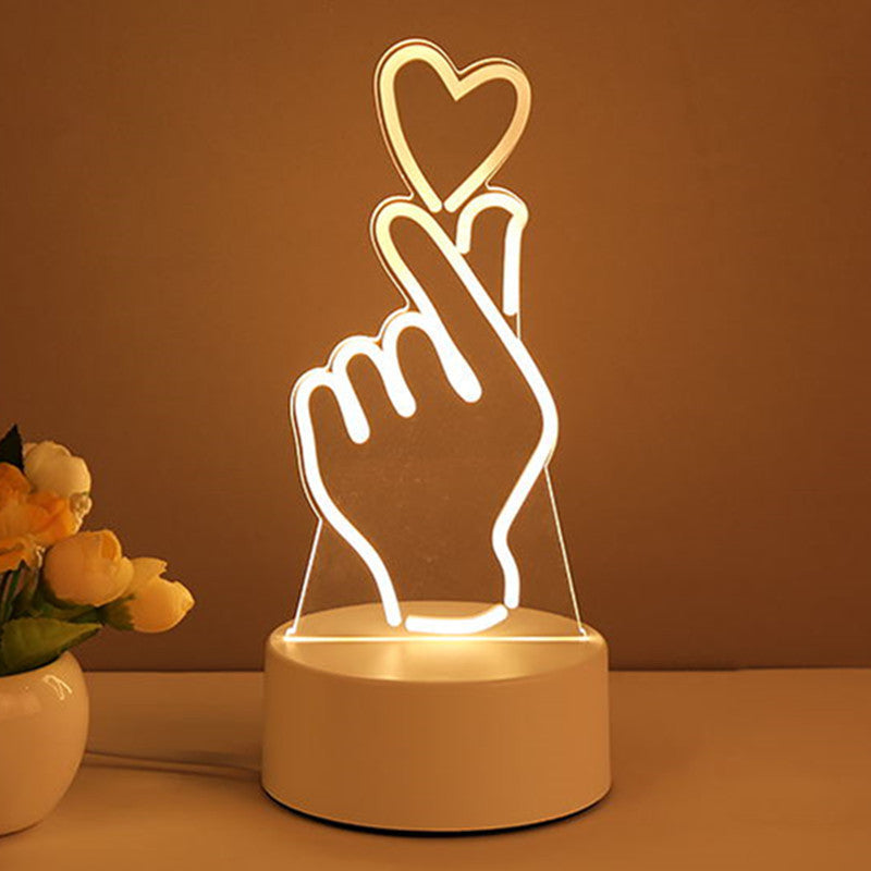 3D Lamp Acrylic USB LED Lights Neon Sign