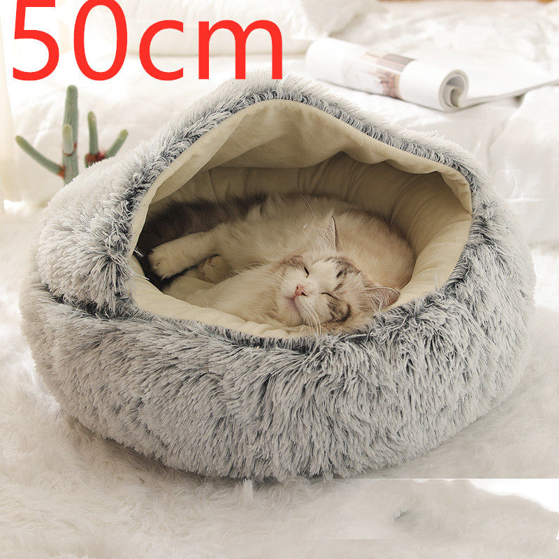 Flauschiges 2 in 1 Hunde- und Katzenbett