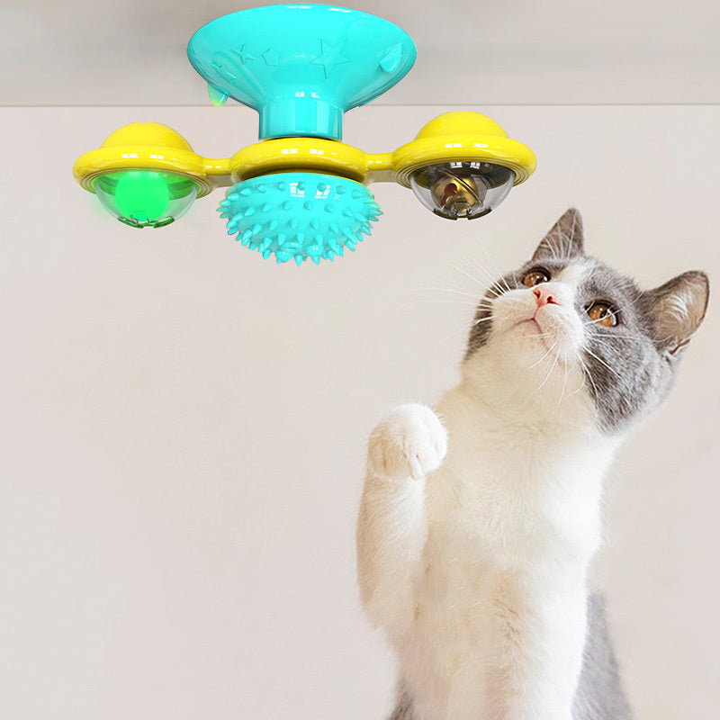 Rotierende Windmühle für Katzen, Multifunktionsspielzeug, Juckreiz, Kratzgerät, Zähne glänzend