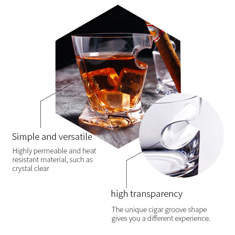 Whiskyglas mit Zigarrenhalter
