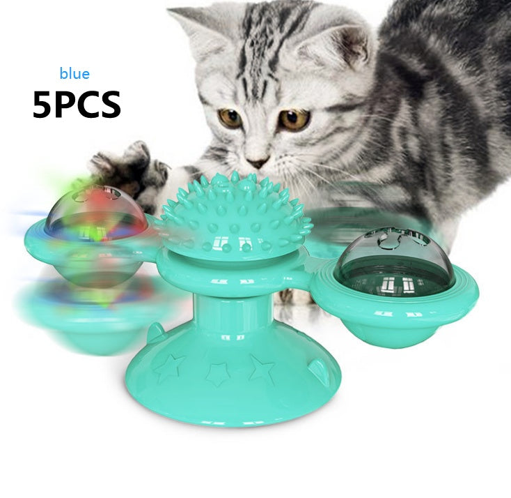 Rotierende Windmühle für Katzen, Multifunktionsspielzeug, Juckreiz, Kratzgerät, Zähne glänzend