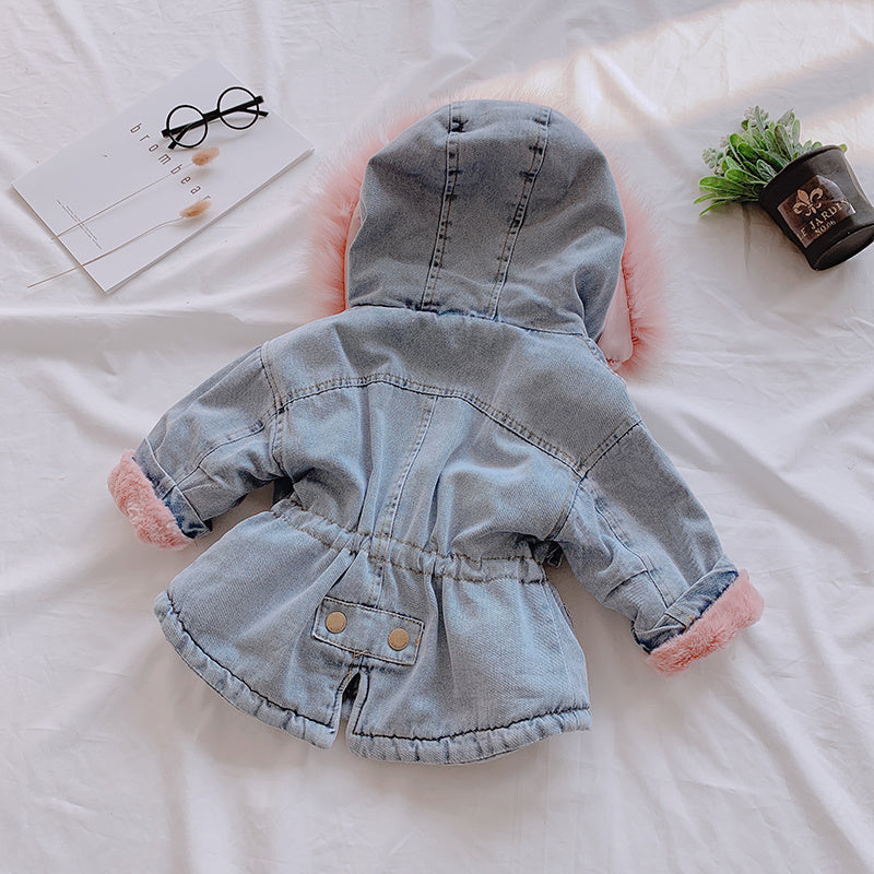Mädchen Kinder Pelz Jacke