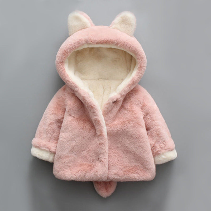 Baby Mädchen Winter Plüschmantel