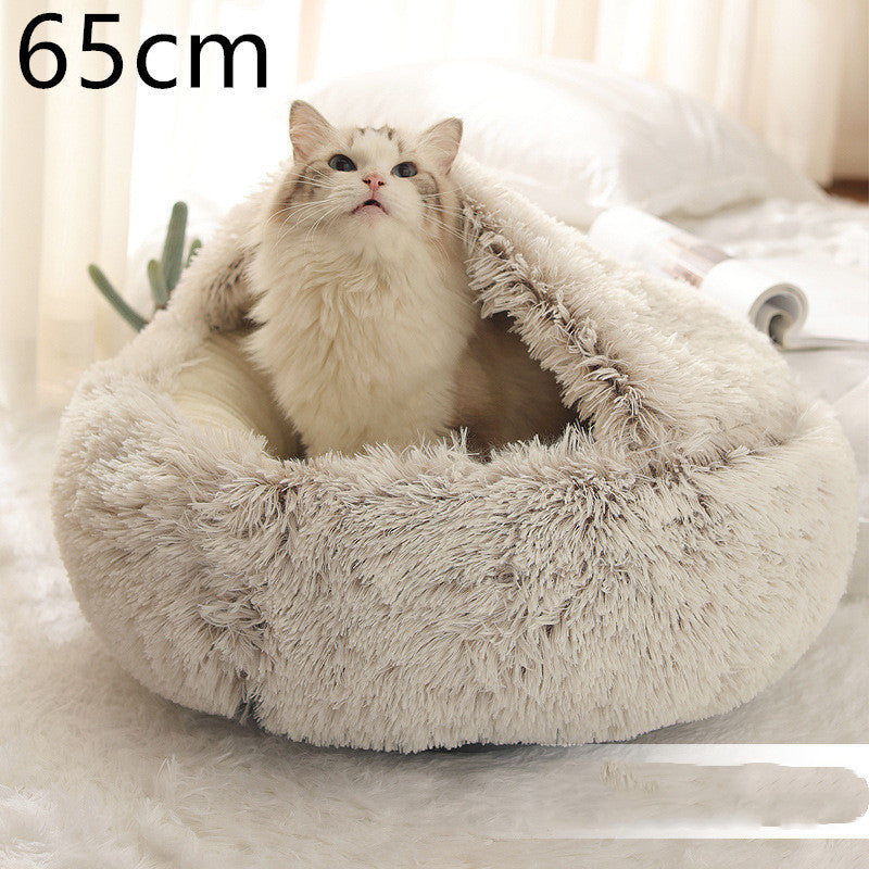 Flauschiges 2 in 1 Hunde- und Katzenbett
