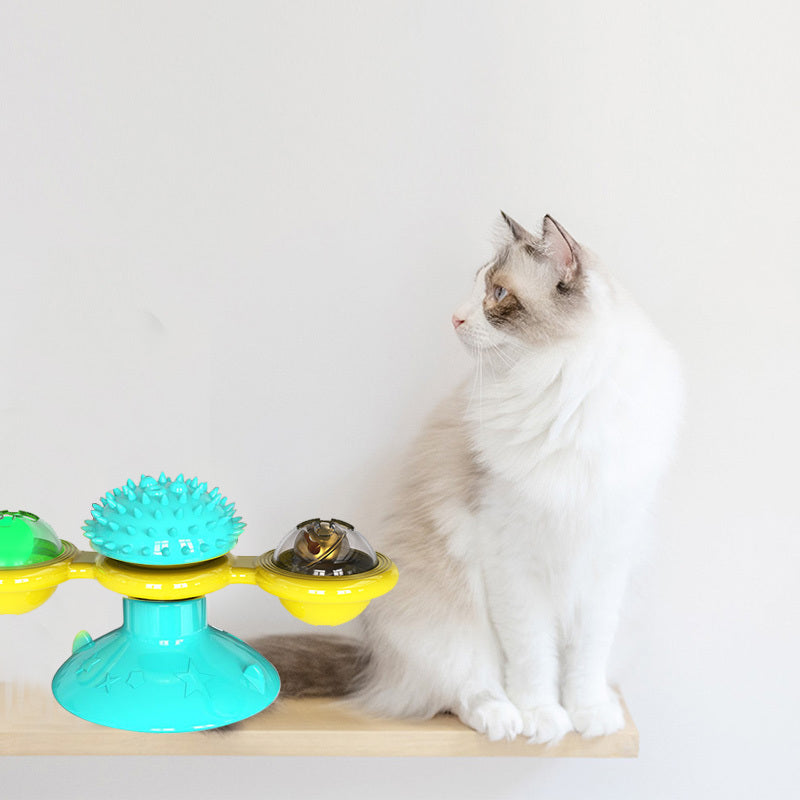 Rotierende Windmühle für Katzen, Multifunktionsspielzeug, Juckreiz, Kratzgerät, Zähne glänzend