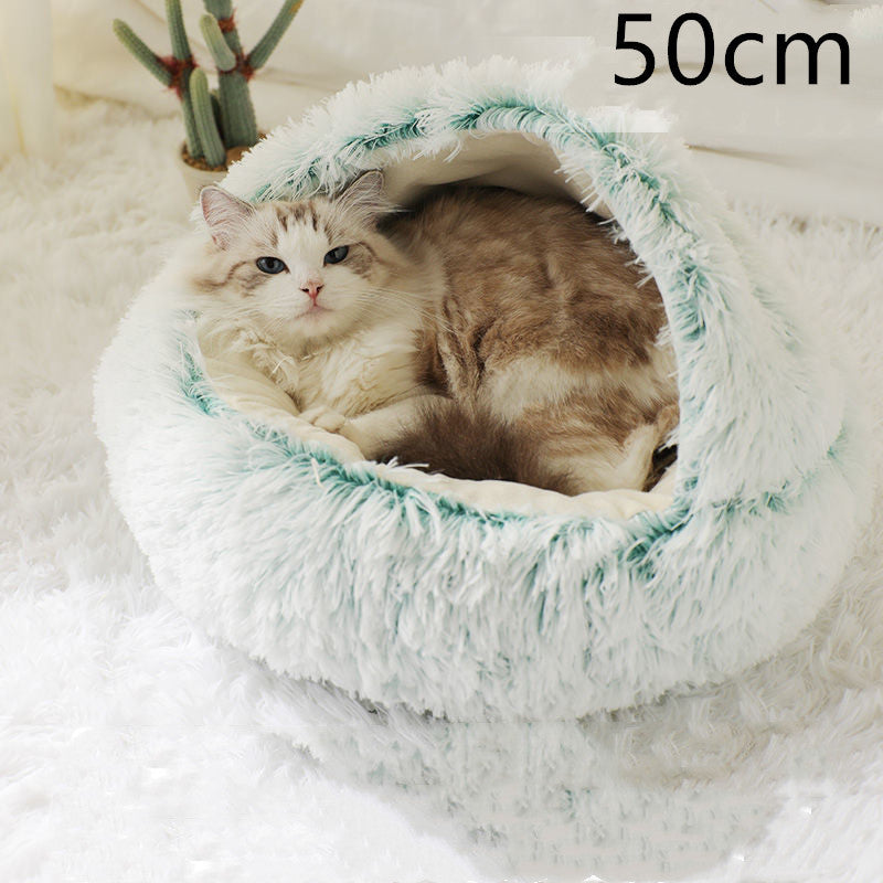 Flauschiges 2 in 1 Hunde- und Katzenbett