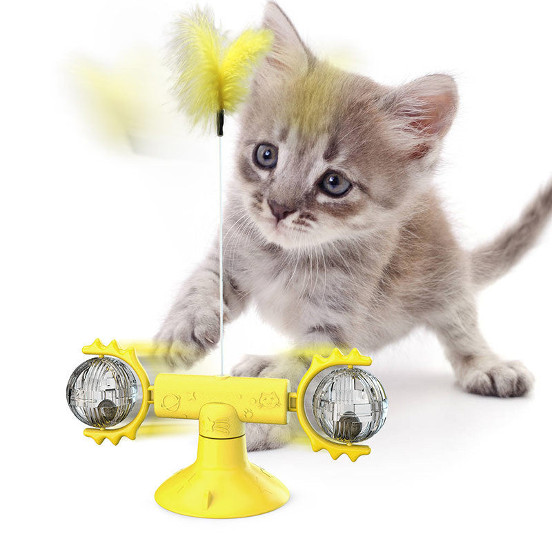 Rotierende Windmühle für Katzen, Multifunktionsspielzeug, Juckreiz, Kratzgerät, Zähne glänzend