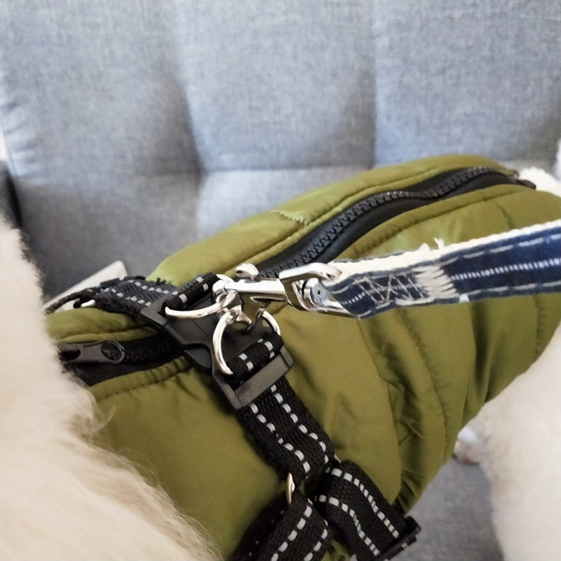 Wasserdichte Hundekleidung  - Winterhundemantel mit Geschirr